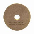 Scotch-Brite Clean and Shine Pad, 15 in. Diameter, Brown, 5PK 7100148013